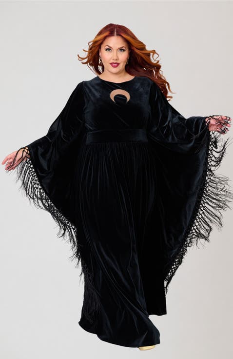Plus Size 1960s Flutter Sleeve Caftan