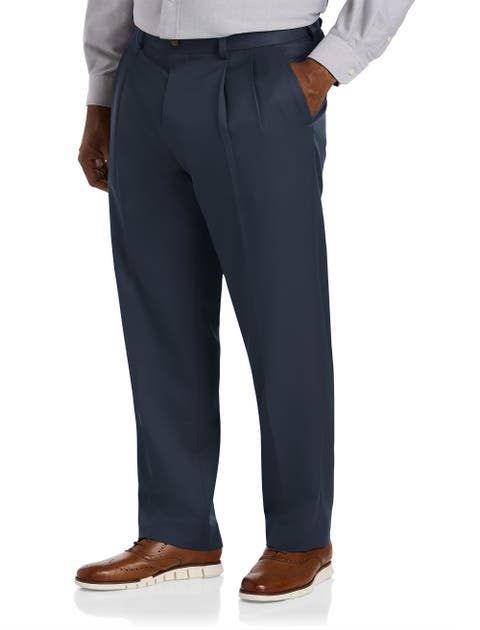Big & Tall Pleated Microfiber Dress Pants