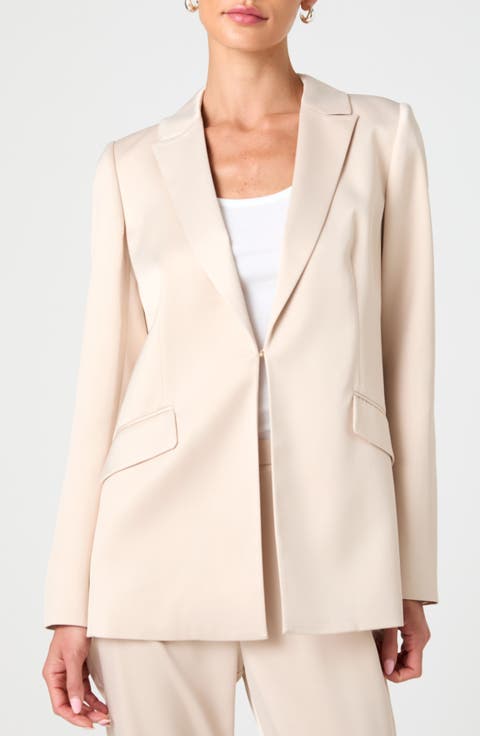 Maelys Oversized Stretch Satin Blazer