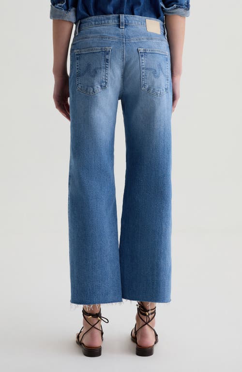 Ag Saige Paneled Raw Hem Ankle Wide Leg Jeans In Blue