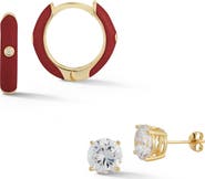 SPHERA MILANO Set of 2 Stud & Hoop Earrings