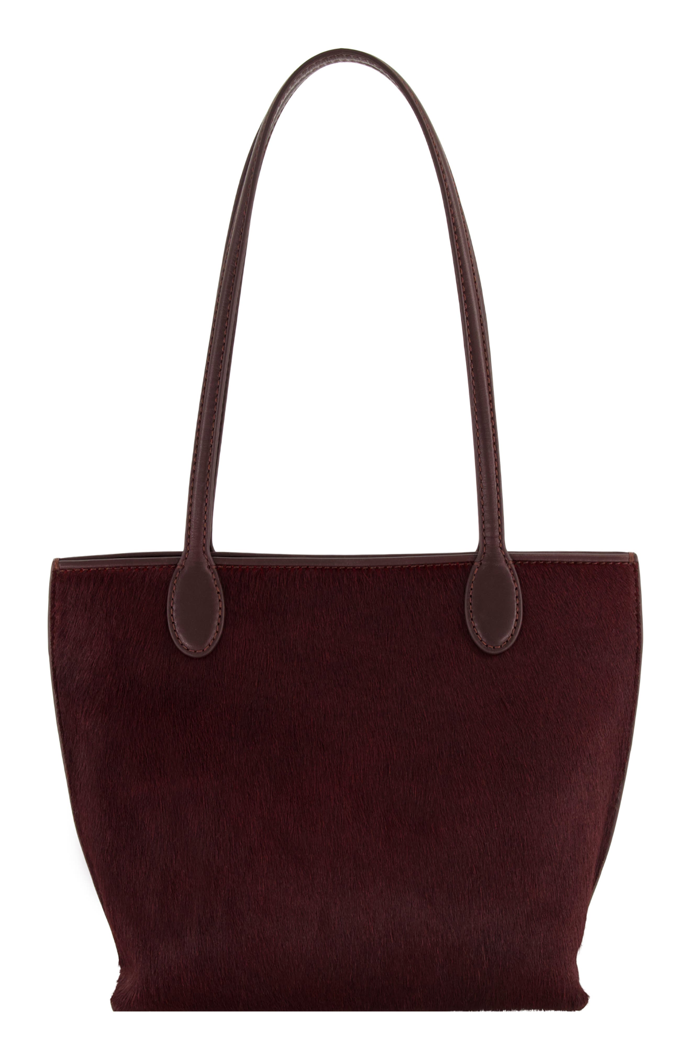 Athene Small Calf Hair Tote, Main, color, PLUM