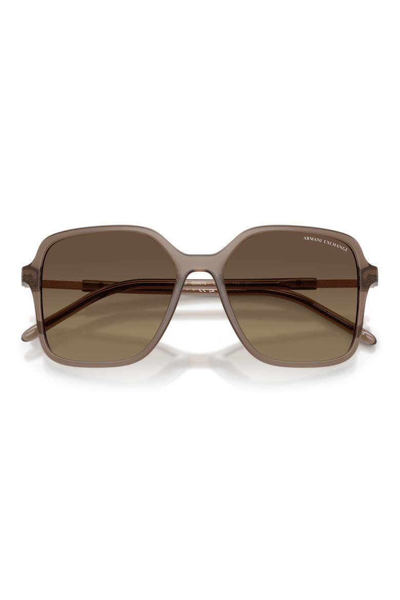 53mm Gradient Polarized Butterfly Sunglasses, Alternate, color, OPAL BROWN / YELLOW POLAR