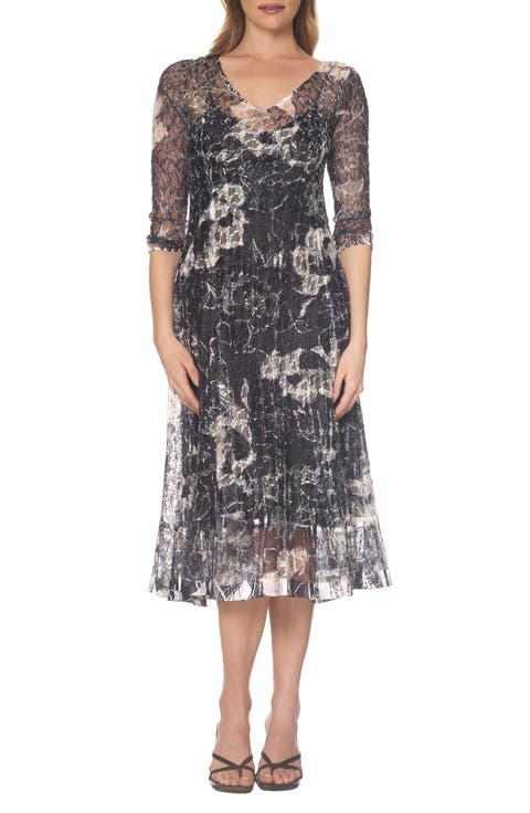 Lace Overlay Cocktail Dress