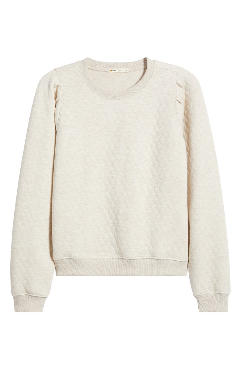 Marine Layer Corbet Quilted Sweatshirt, Alternate, color, Oat Heather