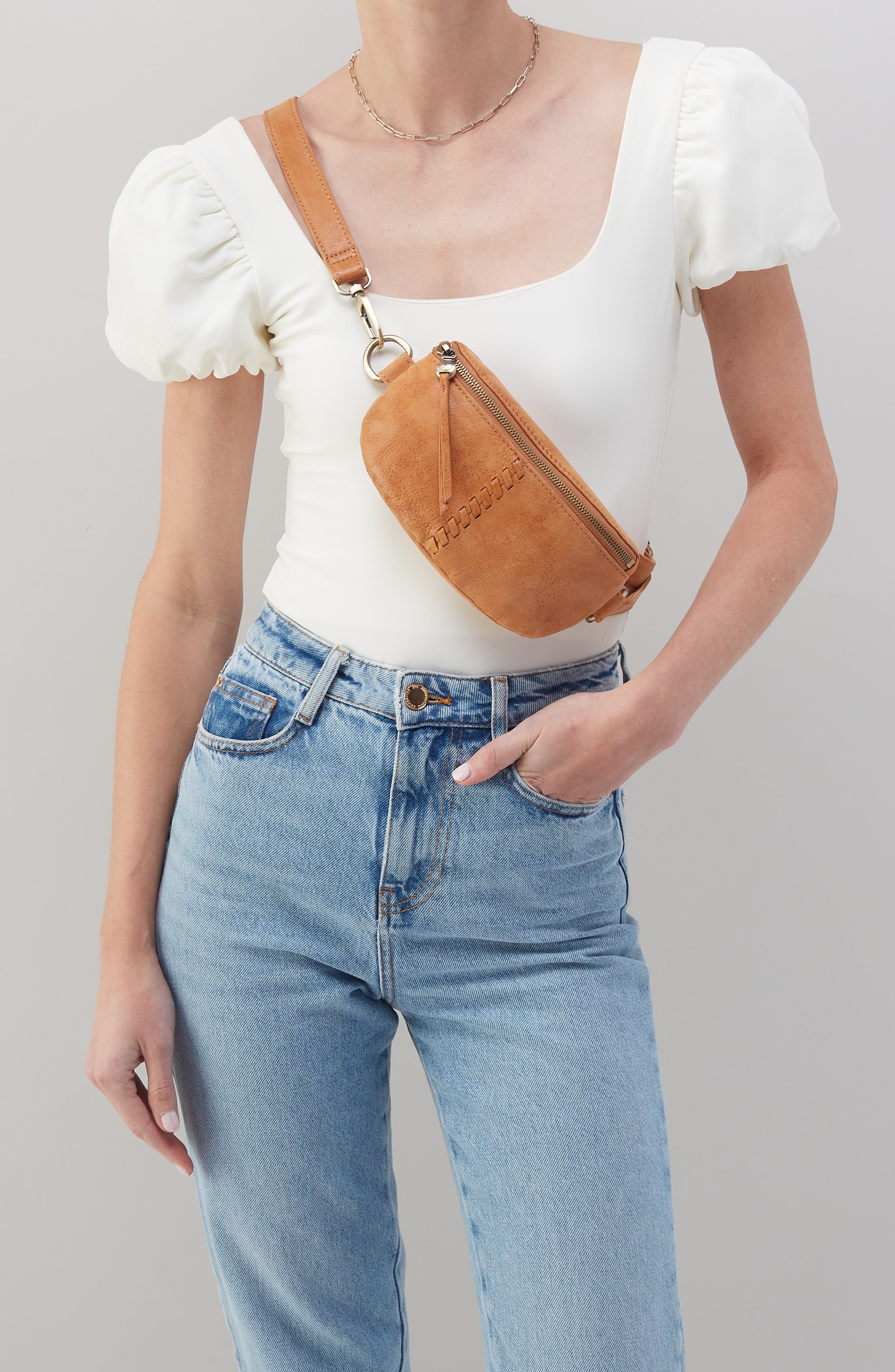 HOBO Fern Leather Belt Bag, Alternate, color, Whiskey