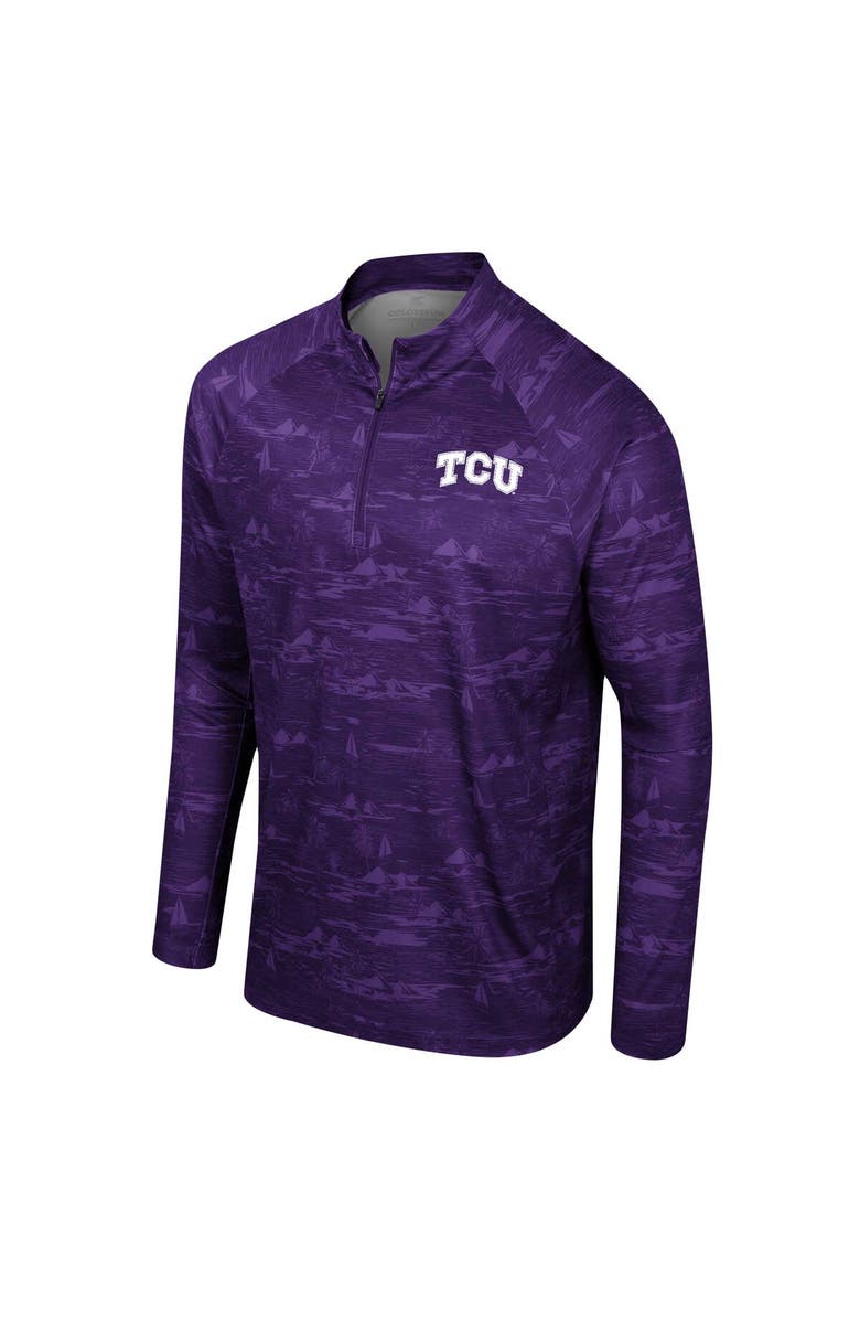 COLOSSEUM Men's Colosseum Purple TCU Horned Frogs Carson Raglan Quarter-Zip Jacket, Alternate, color, Purple
