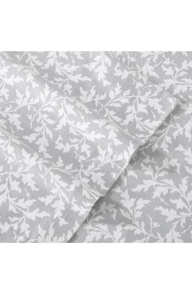 Laura Ashley Crestwood Cotton Flannel Queen Sheet Set, Alternate, color, Grey