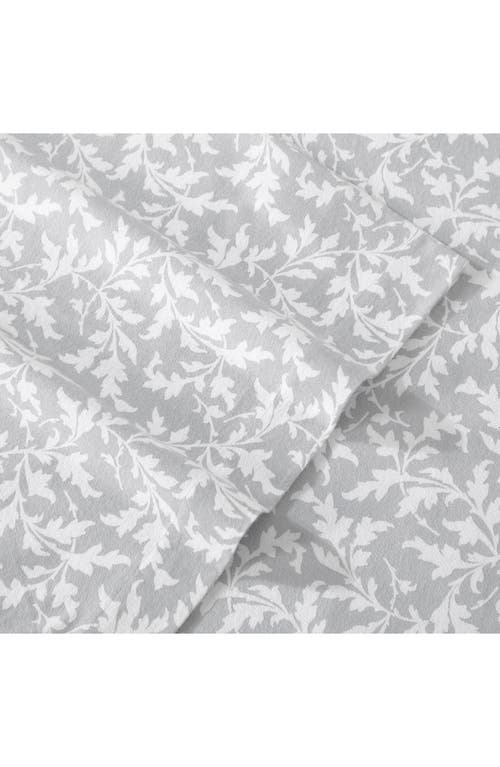 Laura Ashley Crestwood Cotton Flannel Queen Sheet Set In Grey