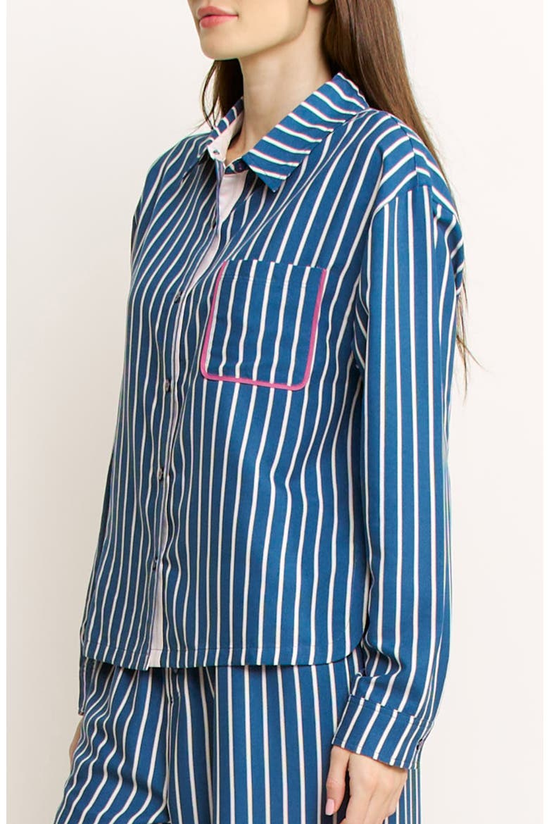 Brunch Date Button-Up Shirt, Alternate, color, PACIFIC STRIPE