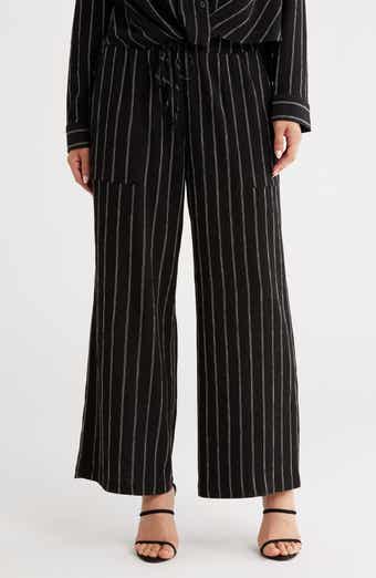 Stripe Textured Crop Wide Leg Pants