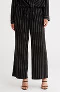 Caslon® Stripe Textured Crop Wide Leg Pants