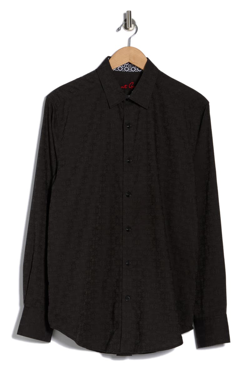 Stellman Cotton Dress Shirt, Alternate, color, BLACK