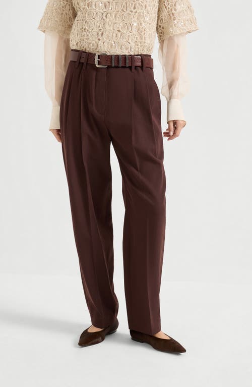 Brunello Cucinelli Pleated-details Trousers In Brown