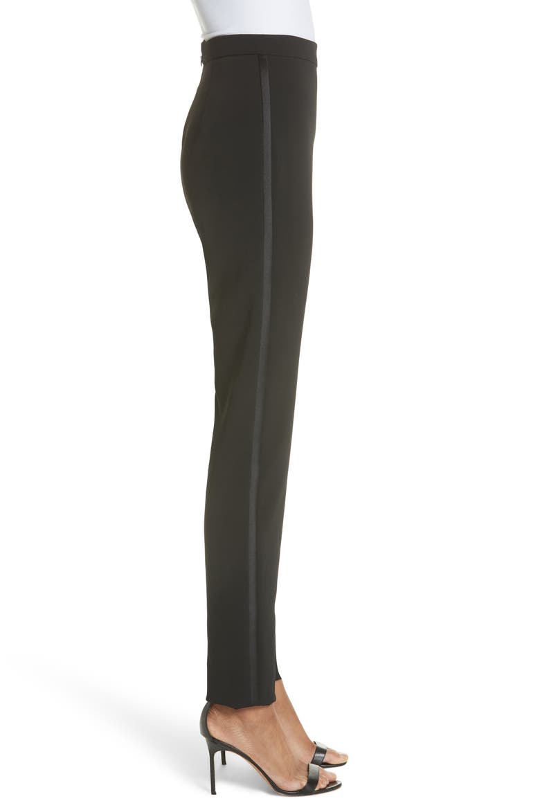 Stretch Crepe Cigarette Pants, Alternate, color, BLACK