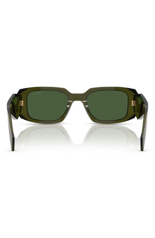 Prada Runway 49mm Rectangular Sunglasses In Dark Green