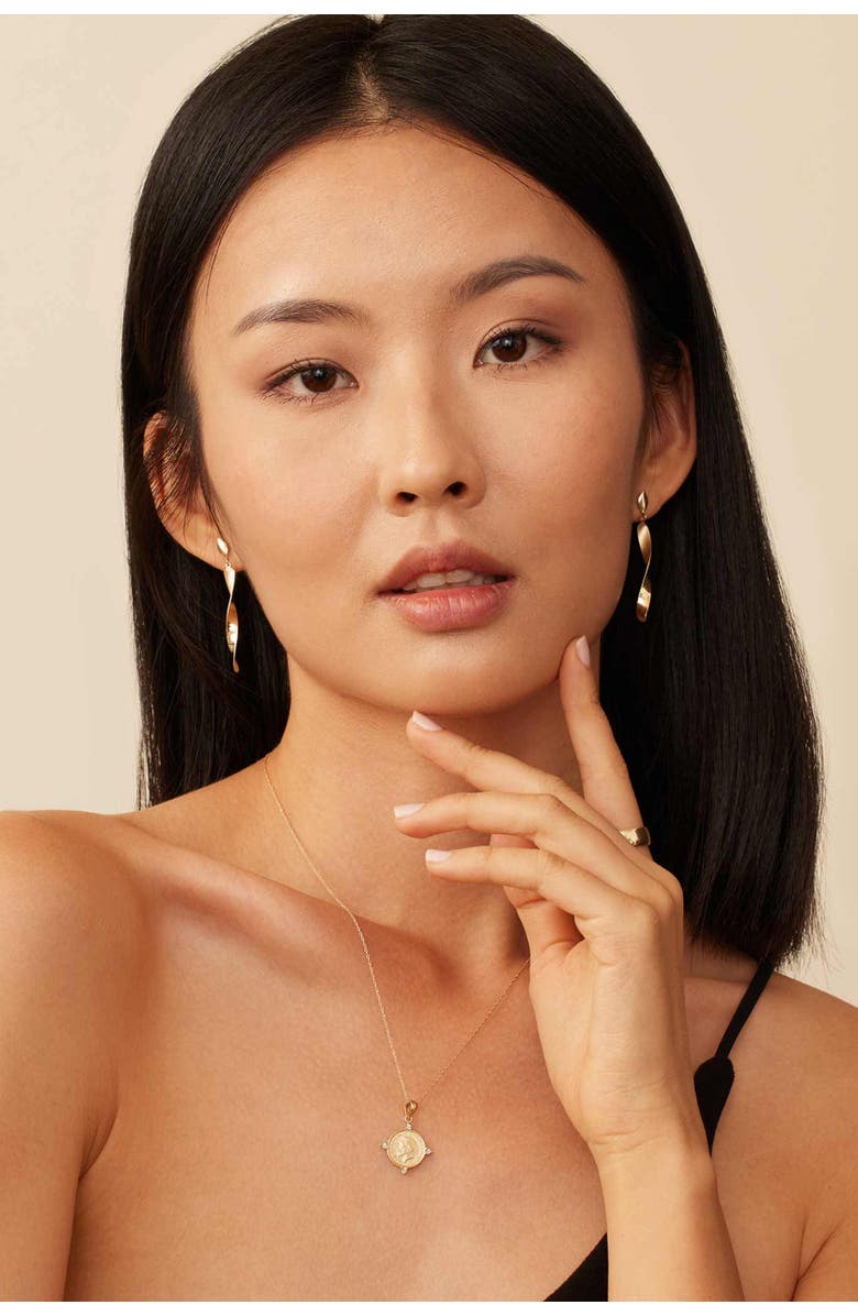 Oradina 14K Gold Candy Cane Drop Earrings, Alternate, color,