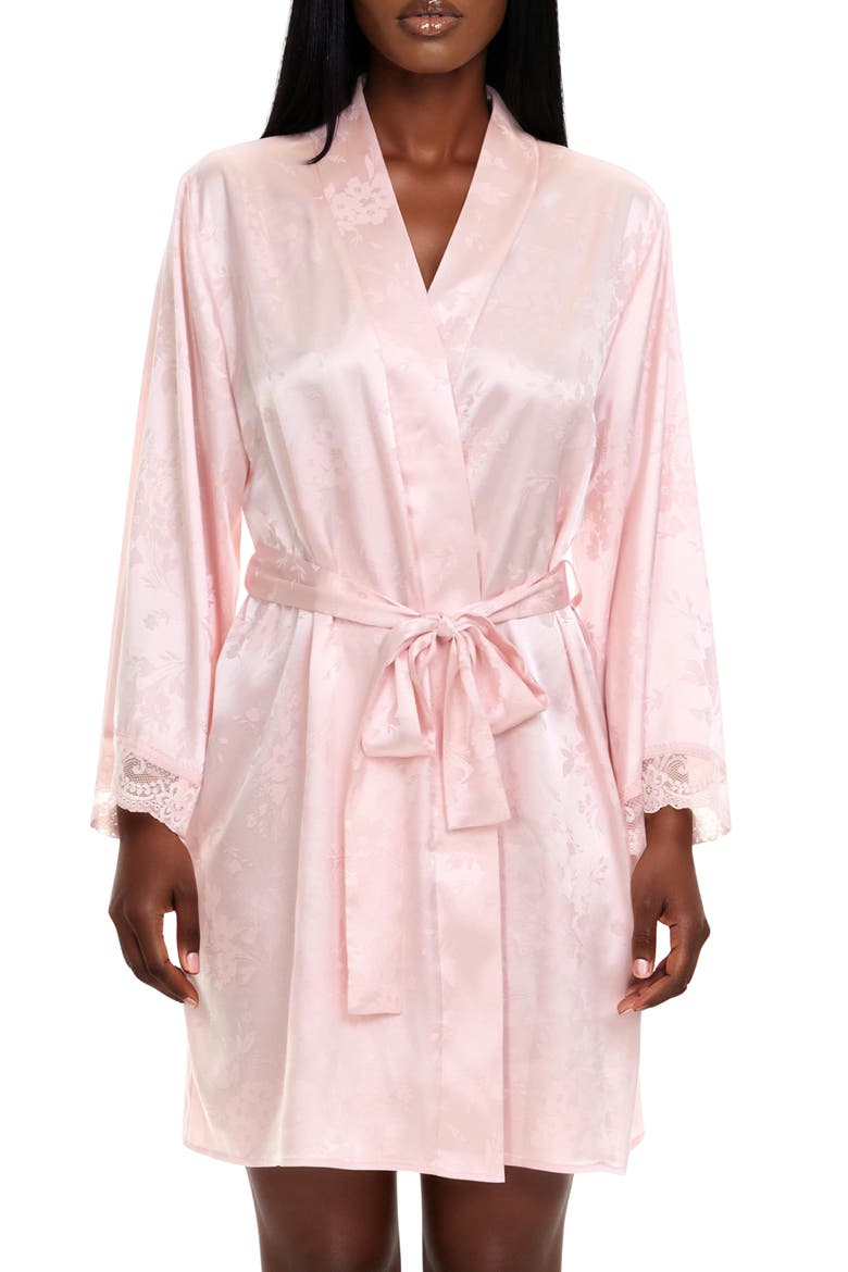 Eloisa Floral Satin Wrap, Main, color, PINK