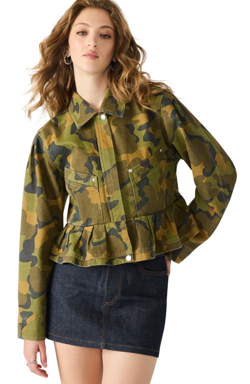 Steve Madden Sloan Camo Cotton Twill Jacket In Multi