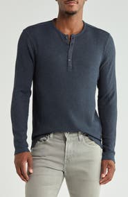 John Varvatos Pascal Waffle Long Sleeve Henley