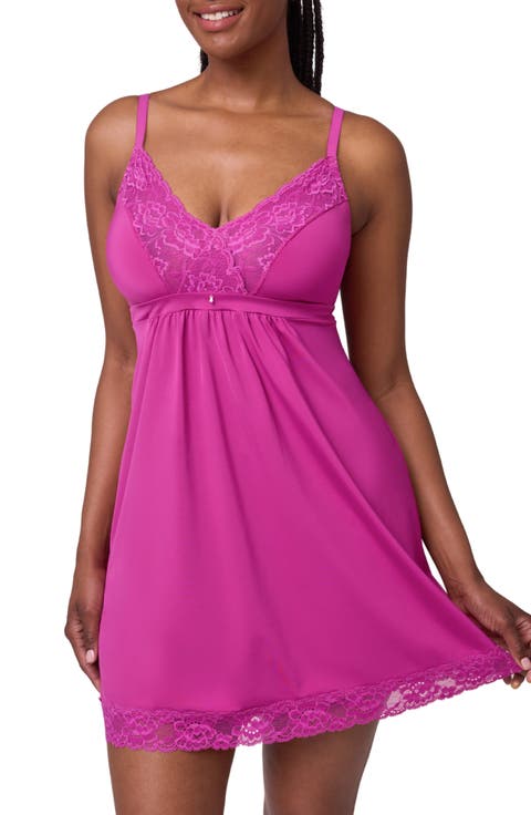 Lace Trim Full Bust Support Chemise