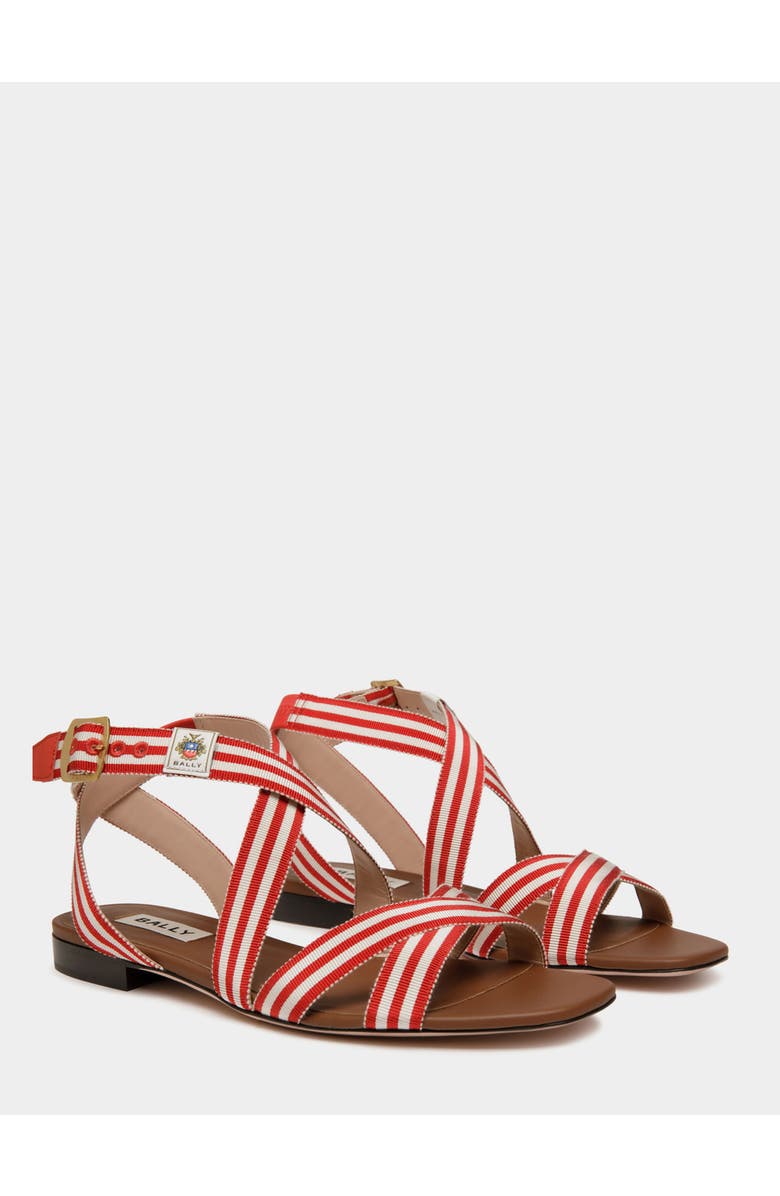 Bally Sylt Flat Sandal, Alternate, color, Red