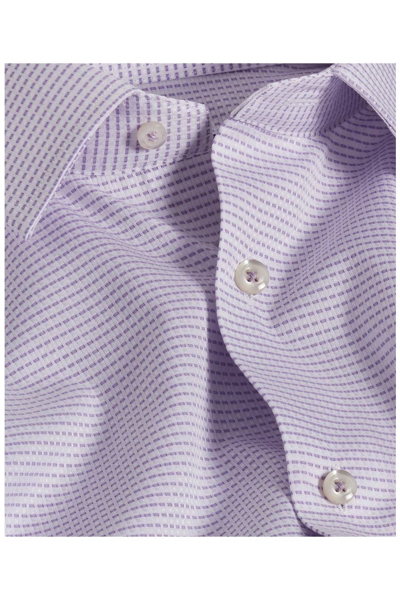 Slim Fit Neat Barrel Cuff Cotton Dress Shirt, Alternate, color, WHITE/ LILAC