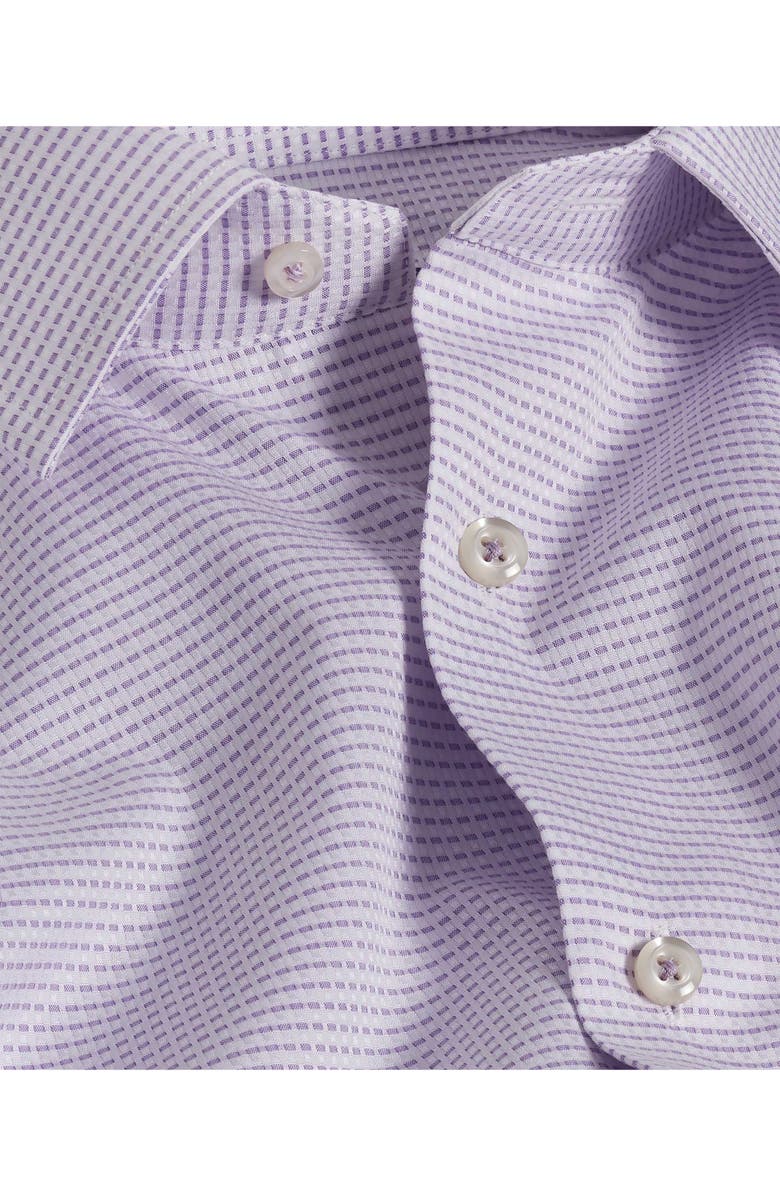 David Donahue Slim Fit Neat Barrel Cuff Cotton Dress Shirt, Alternate, color, White/ Lilac