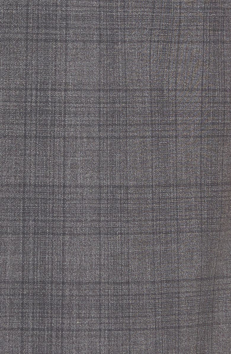 Zanella 'Devon' Flat Front Plaid Wool Trousers, Alternate, color,