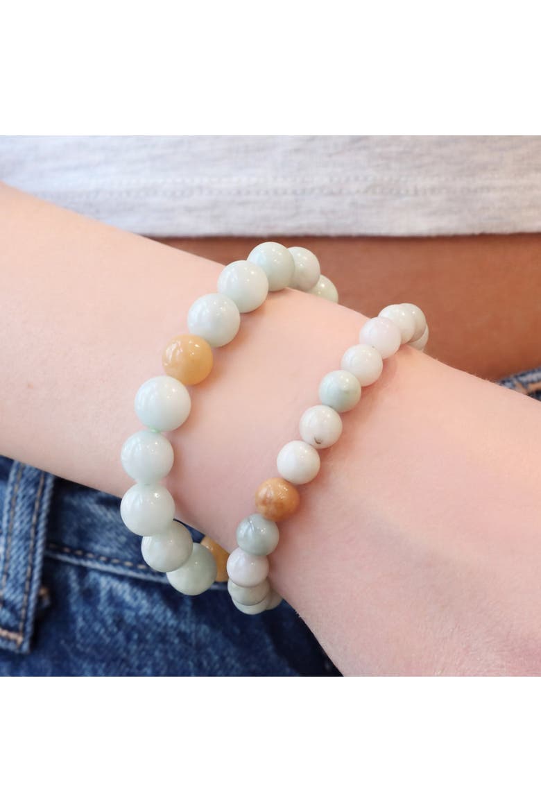Jade Bead Stretch Bracelet, Alternate, color, Green