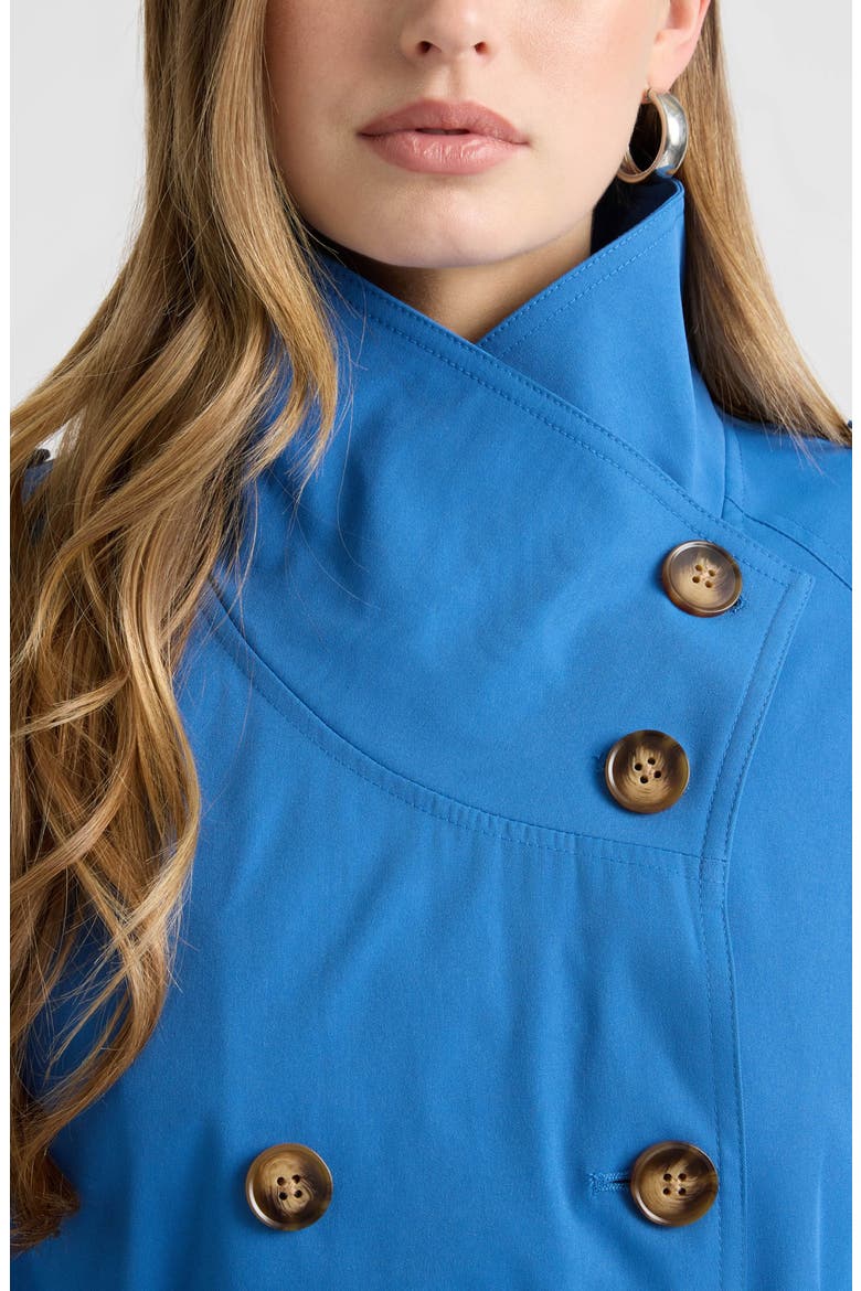 Belted Double Breasted Trench Coat, Alternate, color, DENIM BLUE
