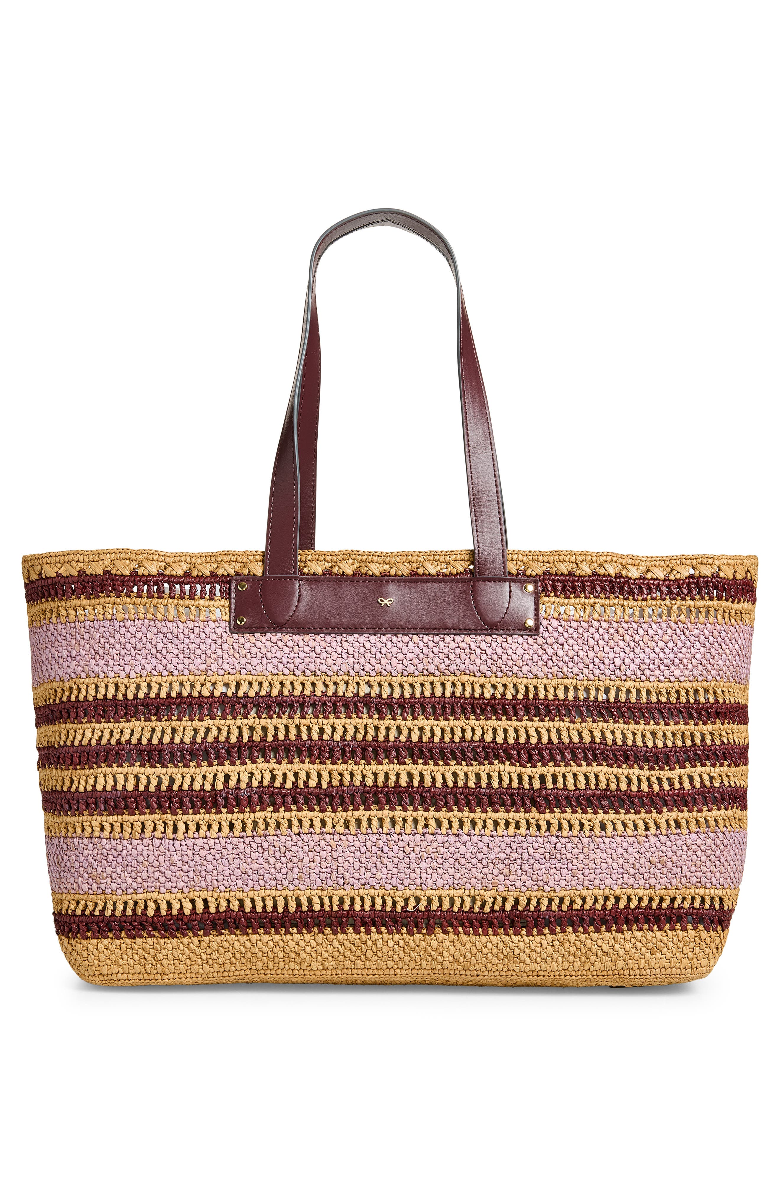 Stripe Raffia East/West Tote, Alternate, color, IRIS