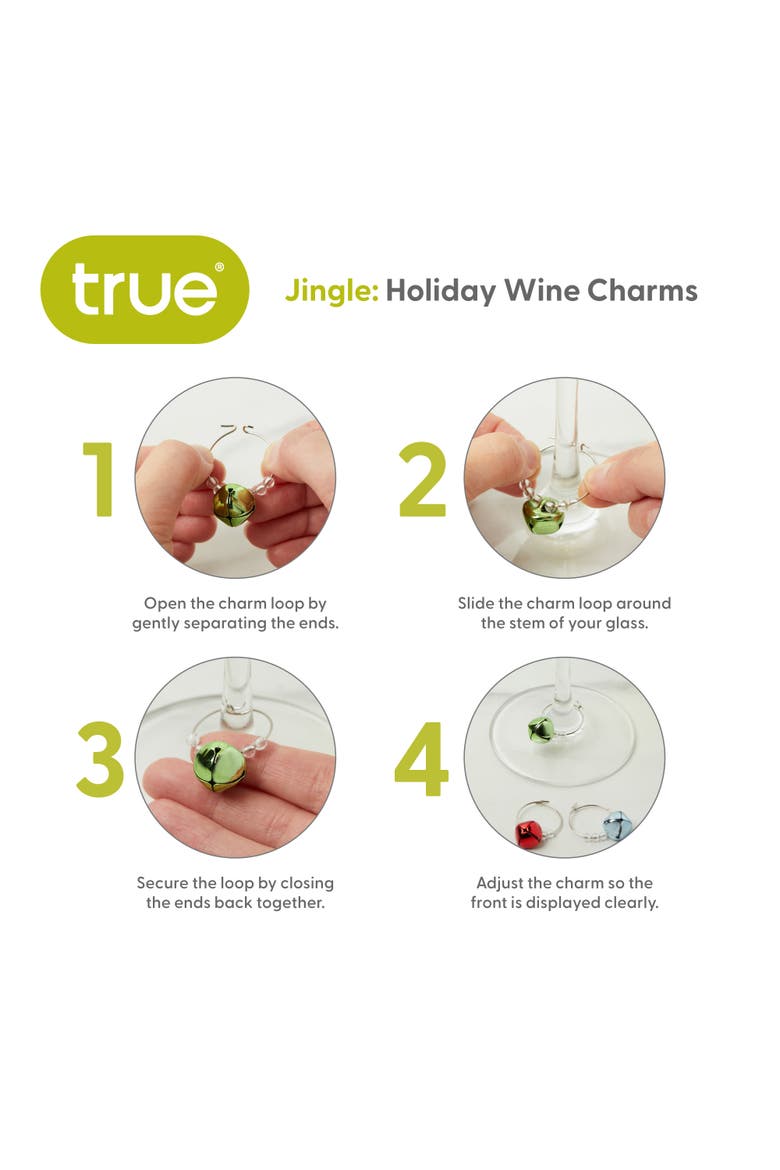Jingle Holiday Wine Charms, Alternate, color, Multicolor