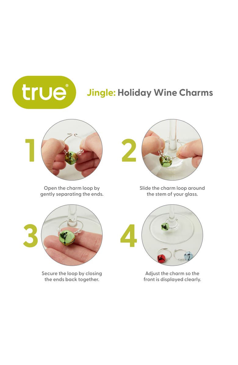 true Jingle Holiday Wine Charms, Alternate, color, Multicolor