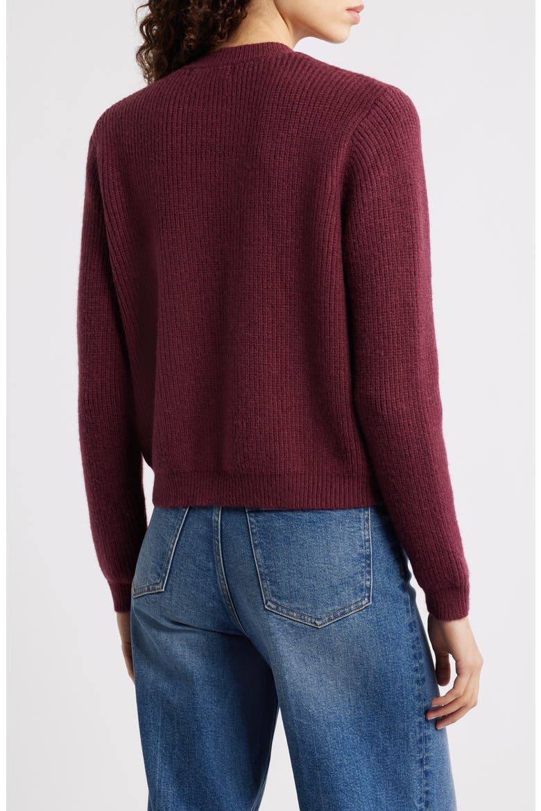 Wilde Bow Front Cardigan, Alternate, color, BURGUNDY