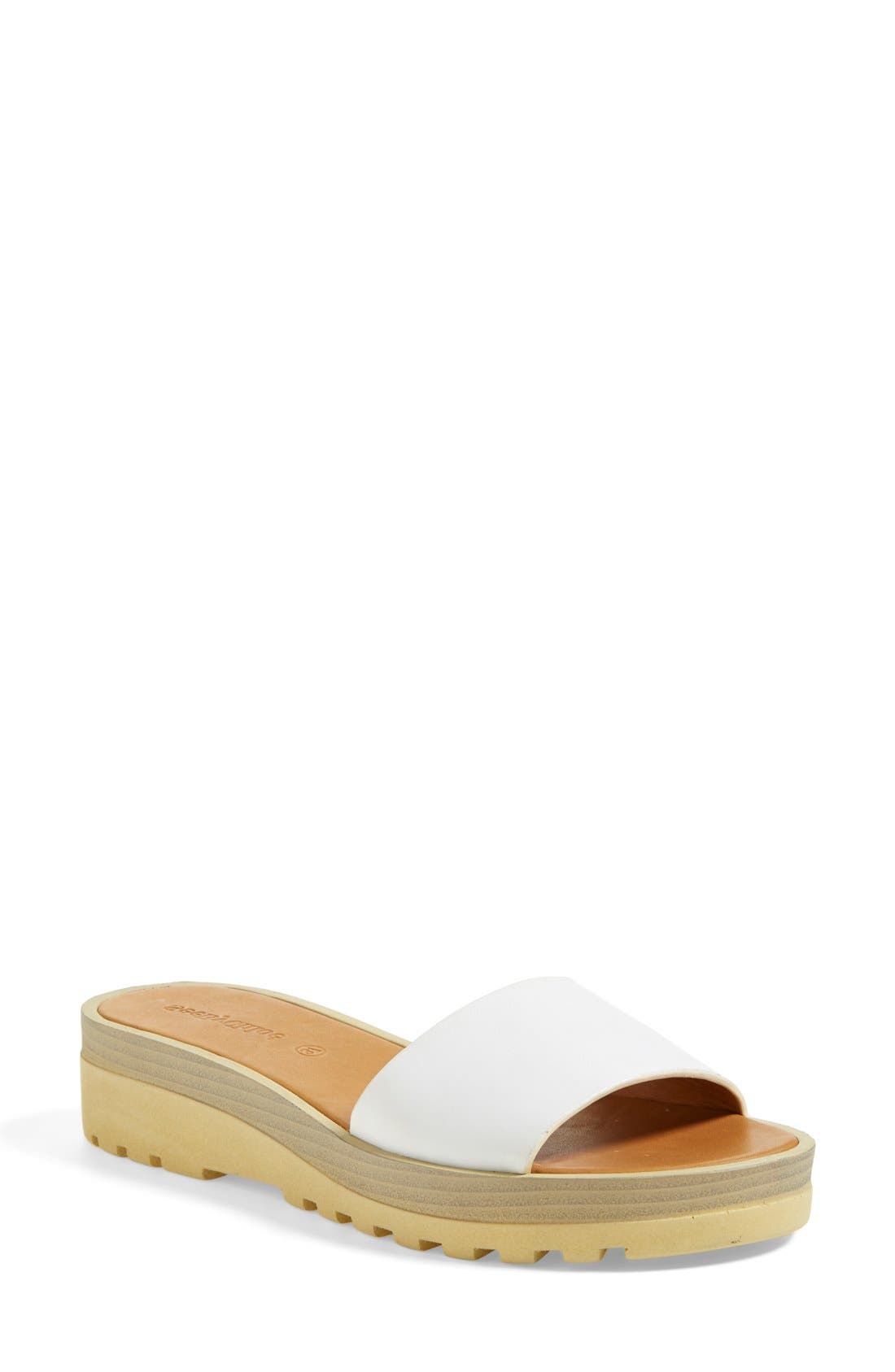 Slide Sandal, Alternate, color, WHITE