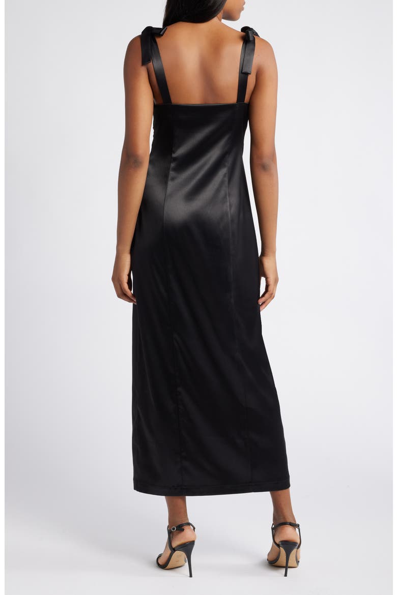 Almera Lace & Satin Cocktail Dress, Alternate, color, BLACK
