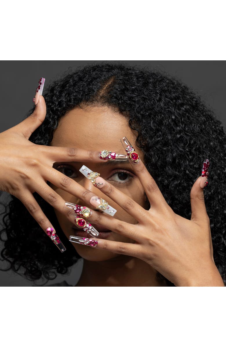 3H Nails Hot Couture Luxury Hand Made Press On Nails, Main, color, Hot Pink