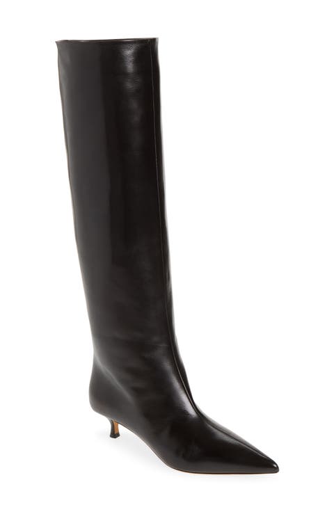 Babouche Kitten Heel Knee High Boot
