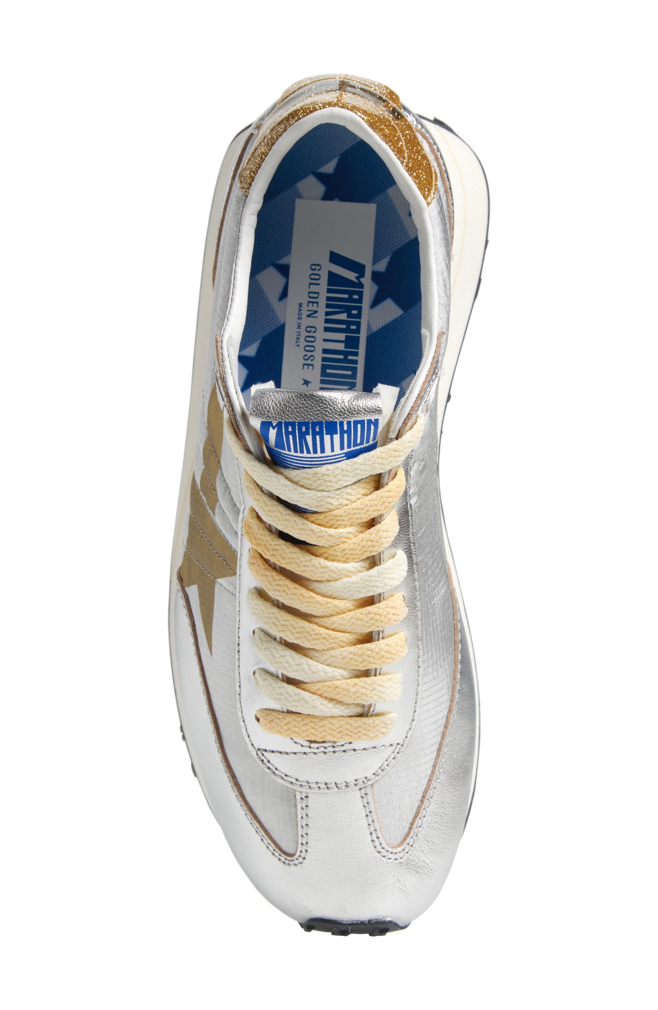 Golden Goose Marathon Sneaker, Alternate, color, Silver/ Gold