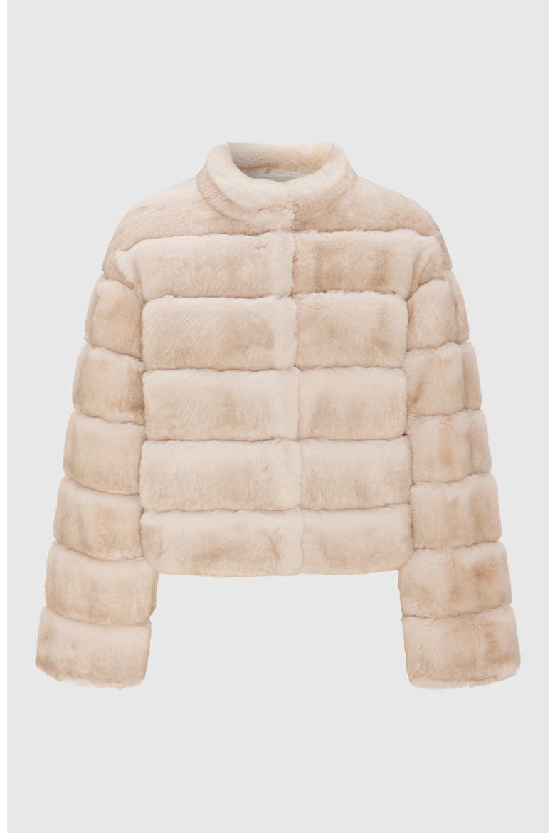 Fur-Free Chinchilla (Faux Fur) Jacket, Stand Collar, Alternate, color, WHITE CHINCH