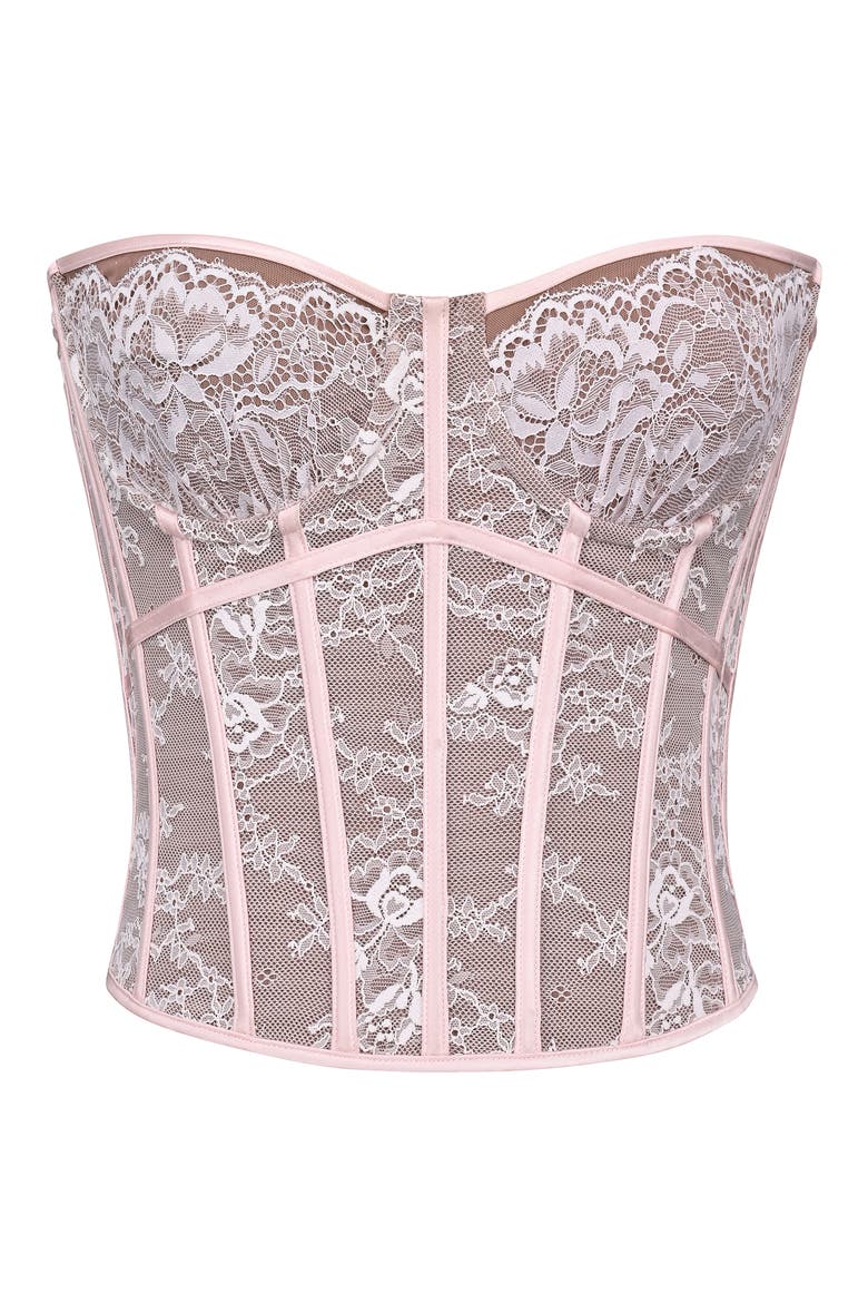 Ayana Lace Corset Top, Alternate, color, PINK