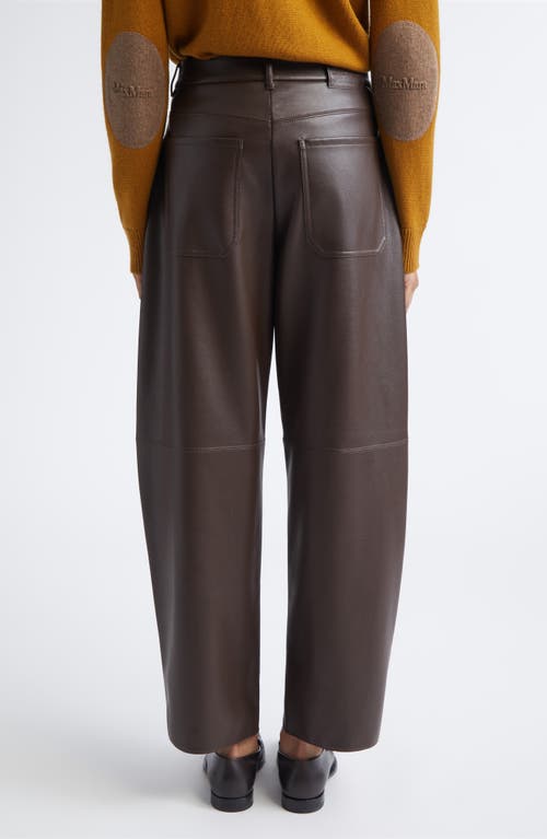 Max Mara Sospiro Faux Leather Pants In Brown