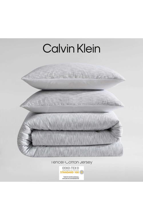 Calvin Klein Modern Ikat Yarn Dyed Cotton 3 Piece Comforter Set, Queen In Slate Blue