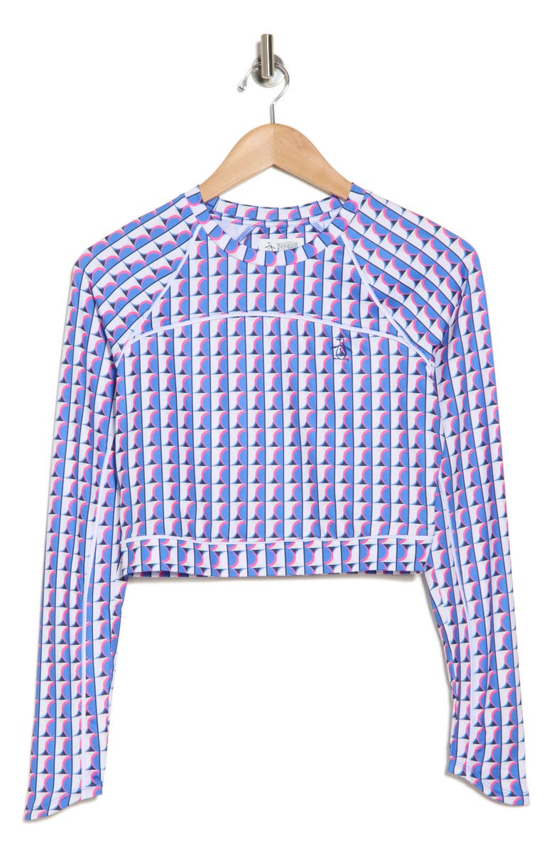 Original Penguin Long Sleeve Crop Top, Alternate, color,