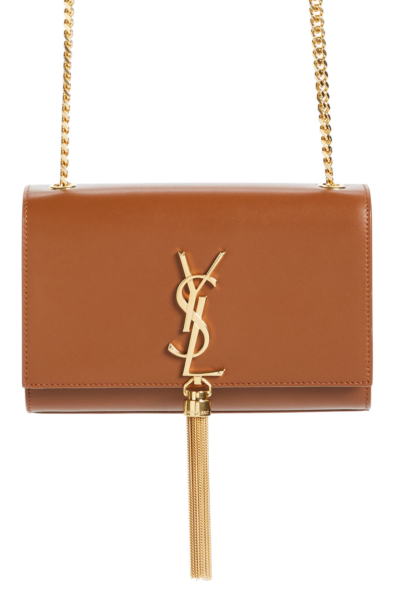 Saint Laurent Kate Tassel Calfskin Leather Shoulder Bag, Main, color, 