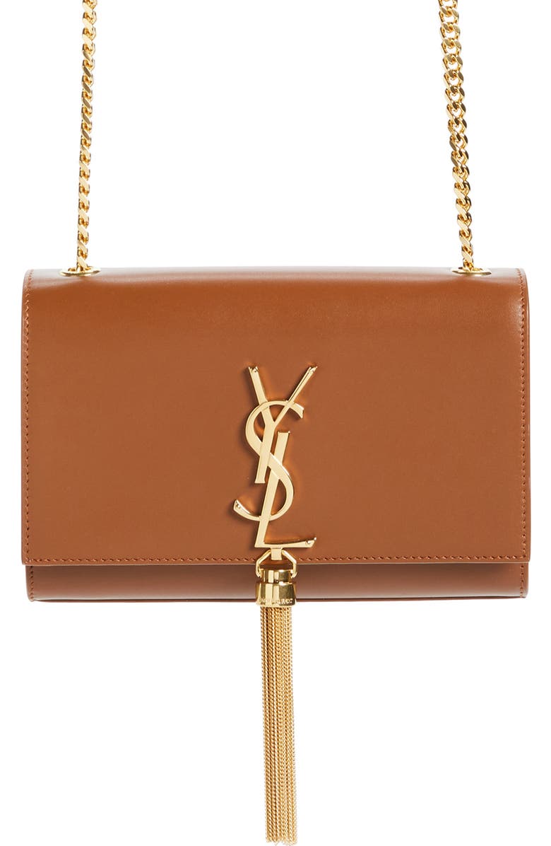 Saint Laurent Kate Tassel Calfskin Leather Shoulder Bag, Main, color,