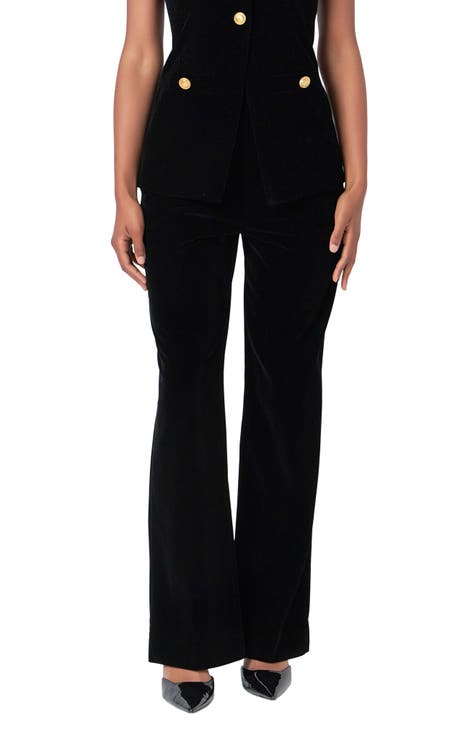 Wide-Leg Velvet Pants