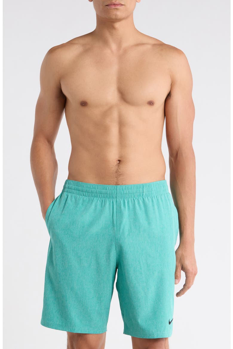 9" Volley Swim Trunks, Main, color, WASHED TEAL