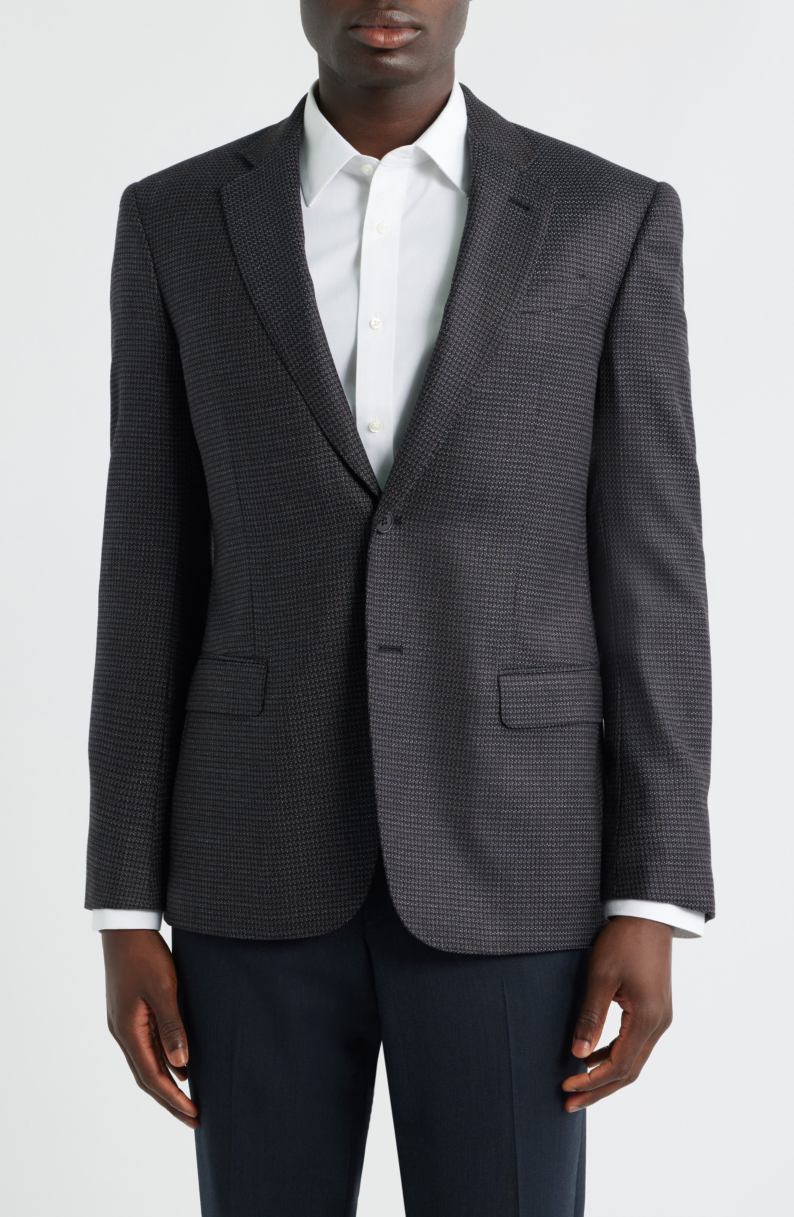 Emporio Armani G-Lined Brown Textured Wool & Cashmere Sport Coat